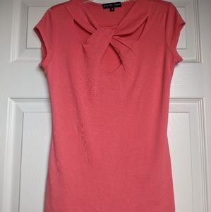 Kim & Cami Salmon cut out knot detail cap sleeves blouse Size S